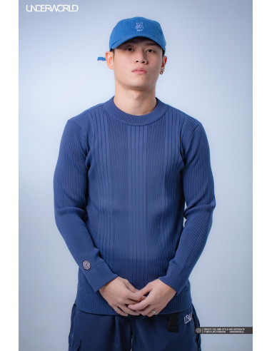 UNDERWORLD Mockneck Breakdance Sweater Blau