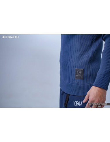 UNDERWORLD Mockneck Breakdance Sweater Blau