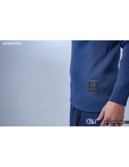 UNDERWORLD Mockneck Breakdance Sweater Blau