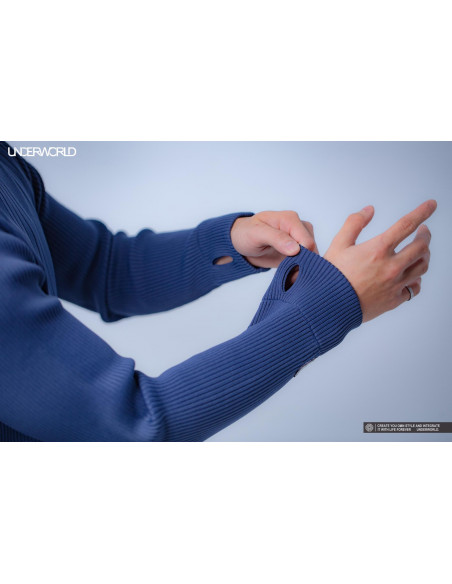 UNDERWORLD Mockneck Breakdance Sweater Blau