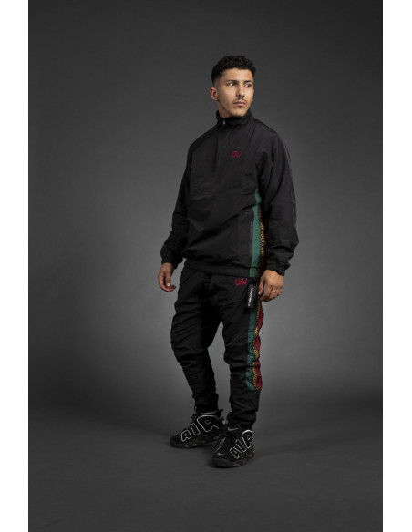 Windbreaker Trainingshose Modell F3 "MAX" Grün/Rot