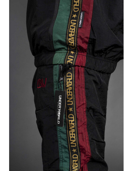 Windbreaker Trainingshose Modell F3 "MAX" Grün/Rot